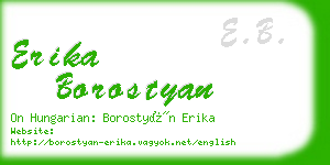 erika borostyan business card